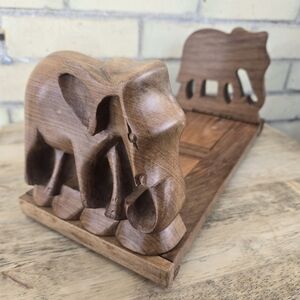 Wooden Carved Foldable Bookends